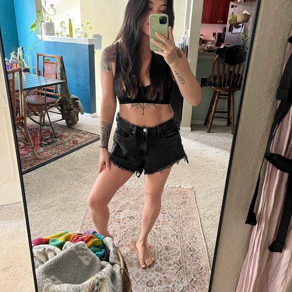 Blank NYC Black Cutoff Shorts